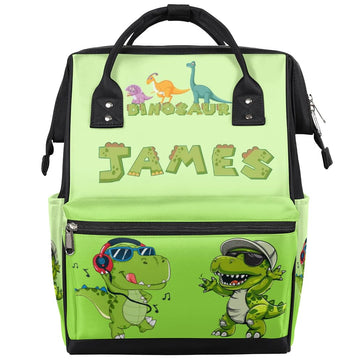 SPYORBKX Baby-Boys Dinosaur-Diaper-Backpack Custom-Name Nappy-Bag for Boys