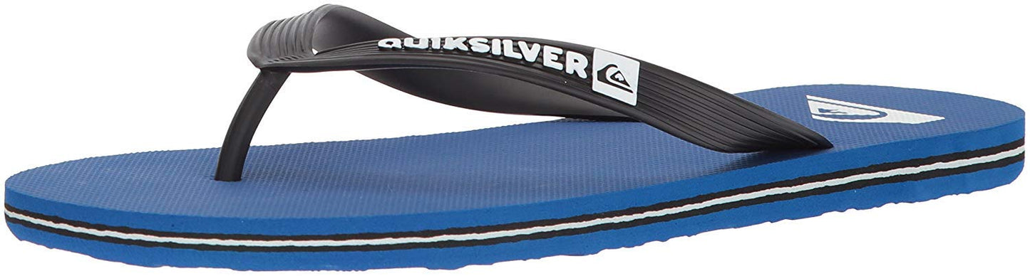 Quiksilver Mens Molokai 3 Point Flip Flop Sandal, Blackblueblack, 13