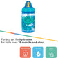 Nuby Flip-It Kids On-The-Go Printed Water Bottle With Bite Proof Hard Straw - 12Oz / 360 Ml, 18+ Months, 1 Pack Of 1 Piece, Prin
