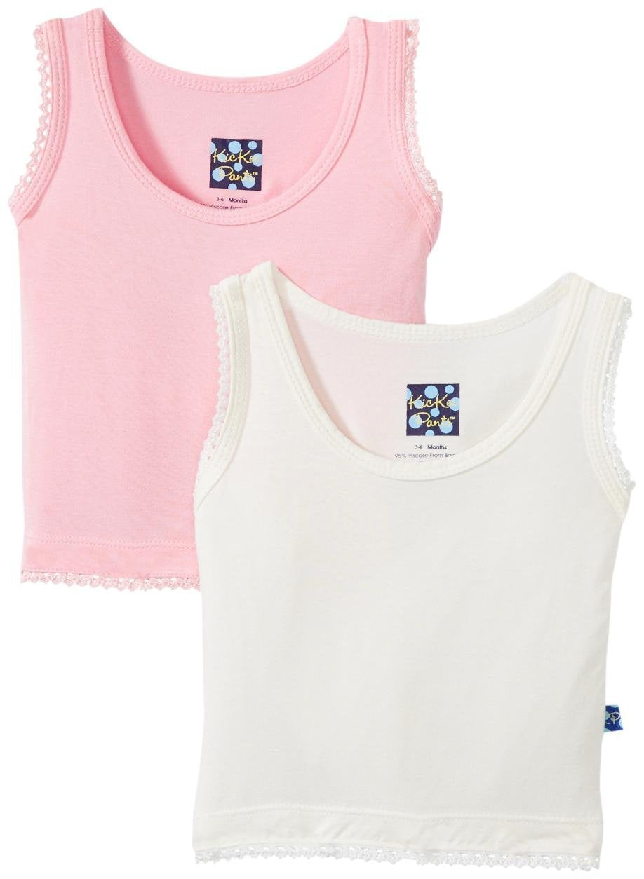 Kickee Pants Undershirt Tank Set, Natural/Lotus, 6-12 Months