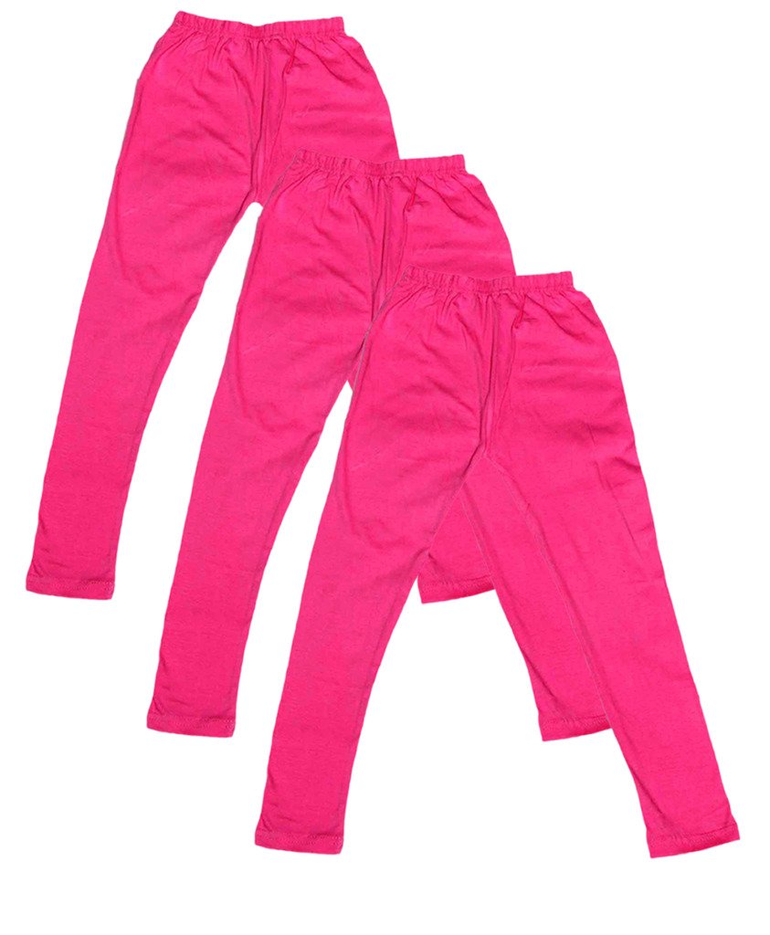 IndiWeaves Girls Cottton Light Pink Leggings Pack of 3 (78 Years)