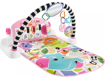 Fisher-Price Glow & Grow Kick And Play Gym - Pink Baby Playmat With 4 Ways To Play, Smart Stages Learning, 10 Linkable Toys, And