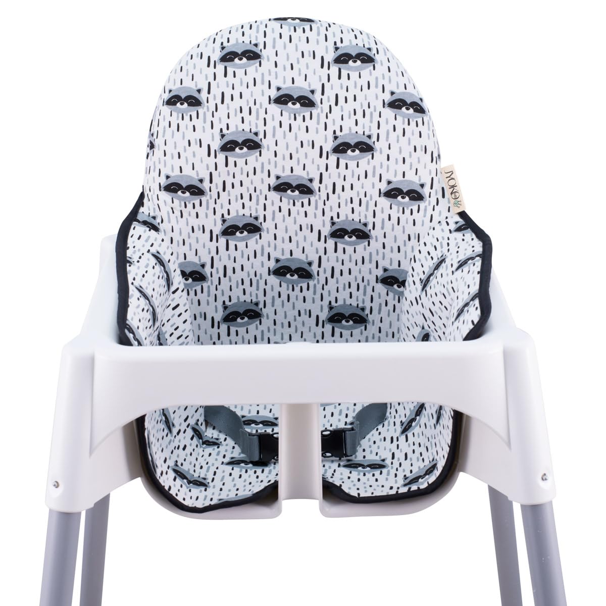 JYOKO Kids High Chair Cushion Compatible with IKEA Antilop Made Cotton 100% (Raccoon)