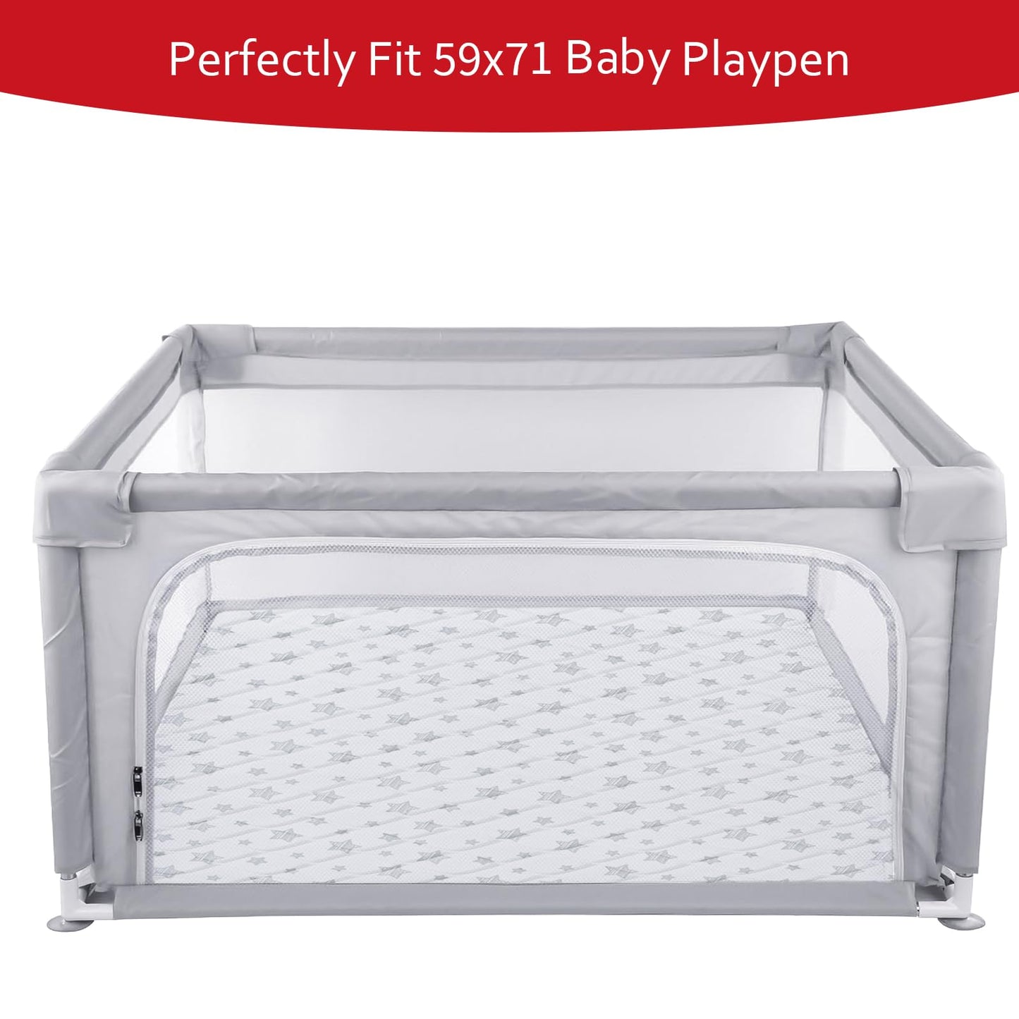 Premium Foam Baby Play Mat, 71''X59'' Playpen Mat, One-Piece Crawling Mat Non Slip Cushioned Mats For Babies, Infant And Toddler