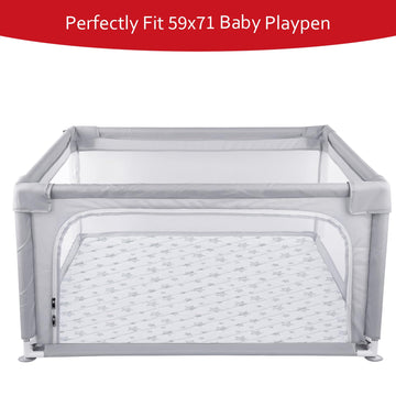 Premium Foam Baby Play Mat, 71''X59'' Playpen Mat, One-Piece Crawling Mat Non Slip Cushioned Mats For Babies, Infant And Toddler