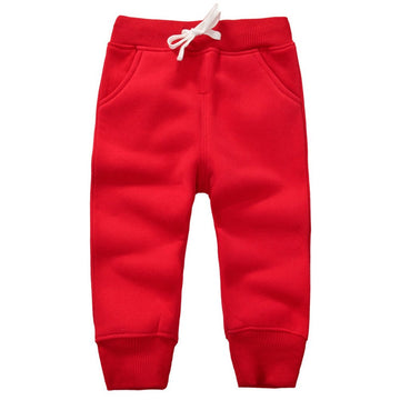 Cuteon Unisex Toddler Jogger Pants Kids Cotton Elastic Waist Winter Baby Sweatpants Pants 4Years Red