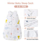Mosebears Sleep Sack Baby Winter Wearable Blanket with 2-Way Zipper,2.5 TOG Cotton Sleep Sack Unisex (White Animal, 0-6 Months)