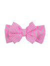 RuffleButts Girls Swim Bow Headband - Neon Pink Seersucker, One Size