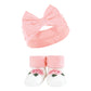 Hudson Baby Baby Girls' Headband And Socks Giftset, Pink Green, One Size