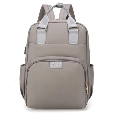 House Of Quirk Baby Diaper Bag Maternity Backpack With Usb Charging Port Easy To Travel Unisex (Grey)
