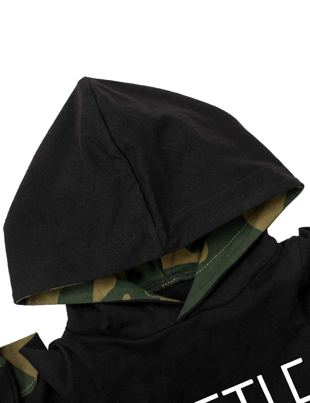 Fommy Baby Boy Clothes 9-12 Months Boy Outfit Little Brother Print Hoodies+Camouflage Pants 2Pcs Set