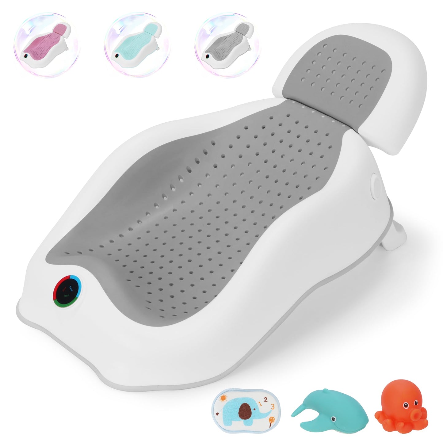 Babove Baby Bath Support | Newborn Bathtub,Ideal For Babies Less Than 6 Months Old With Thermometer Baby Bather, Baby Tubs For B