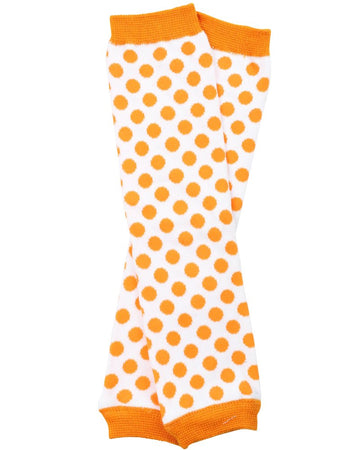 Judanzy Christmas And Halloween Baby And Toddler Leg Warmers For Girls And Boys (Newborn, White With Orange Dots)
