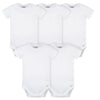 Gerber Unisex Baby 5 Pack Onesies Multi-Packs Bundle Interlock 180 Gsm Shirt, White, 0-3 Months Us