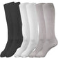 Judanzy 3 Pairs Of Boys And Girls Solid Knee High Uniform Socks For School, Soccer, Football, Afo Etc. (4-6 Years, Black, White,