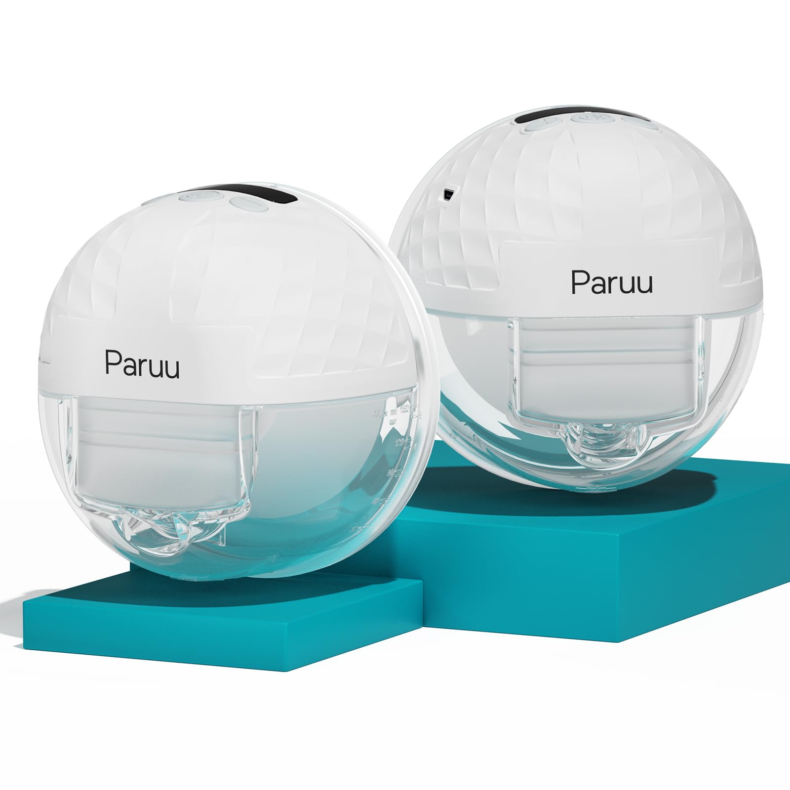 Paruu P10 Hands-Free Breast Pump Wearable, 338Mmhg Strong Suction, Low Noise, 4 Modes & 9 Levels,19/21/24/28Mm Insert/Flange, 2