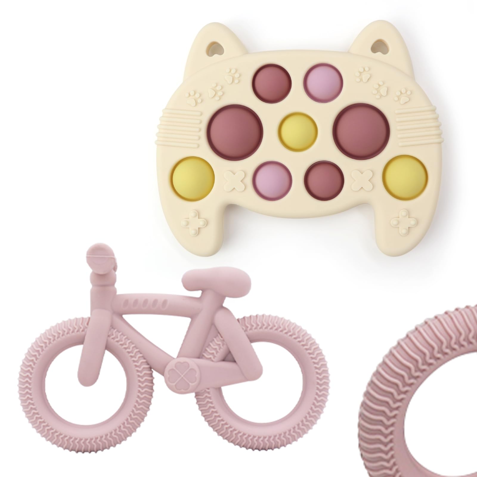 Baby Teething Chew High Chair Toys - Baby Teething Toys Silicone Teethers, Baby Table Toys, Food Grade Silicon for 6 12 18 Month