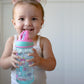 Nuby 2 Pack Iridescent Pp Flip-It Kids On-The-Go Printed Water Bottle With Bite Proof Hard Straw - 18Oz / 540 Ml, 18+ Months, 2