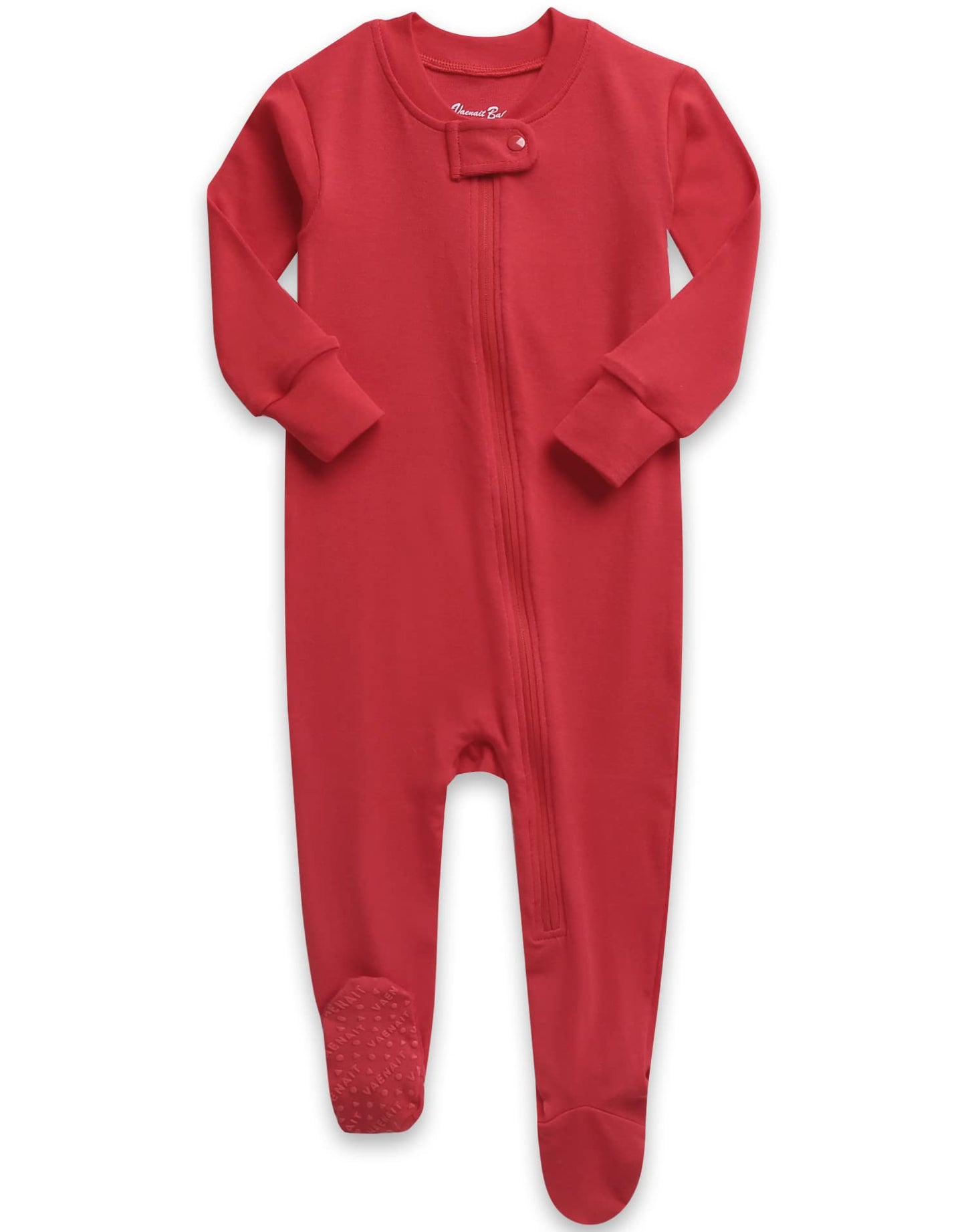 Vaenait Baby Toddler Boys Girls Solid Fotie Pajama Cozy Modal Red 24M