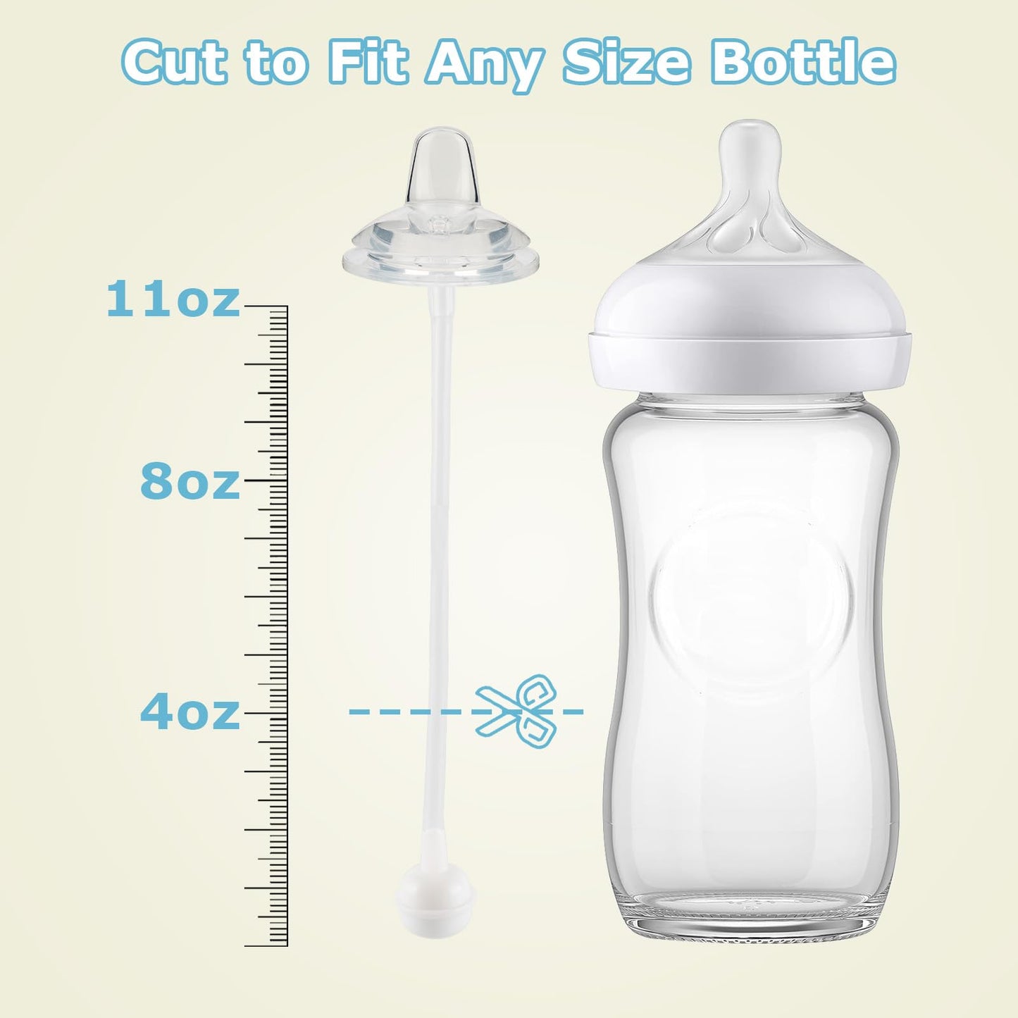 joyfeed Sippy Cup Conversion Kit with Handle & Anti-Breakage Silicone Sleeve - Compatible with Avent Natural Glass Baby Bottle 8