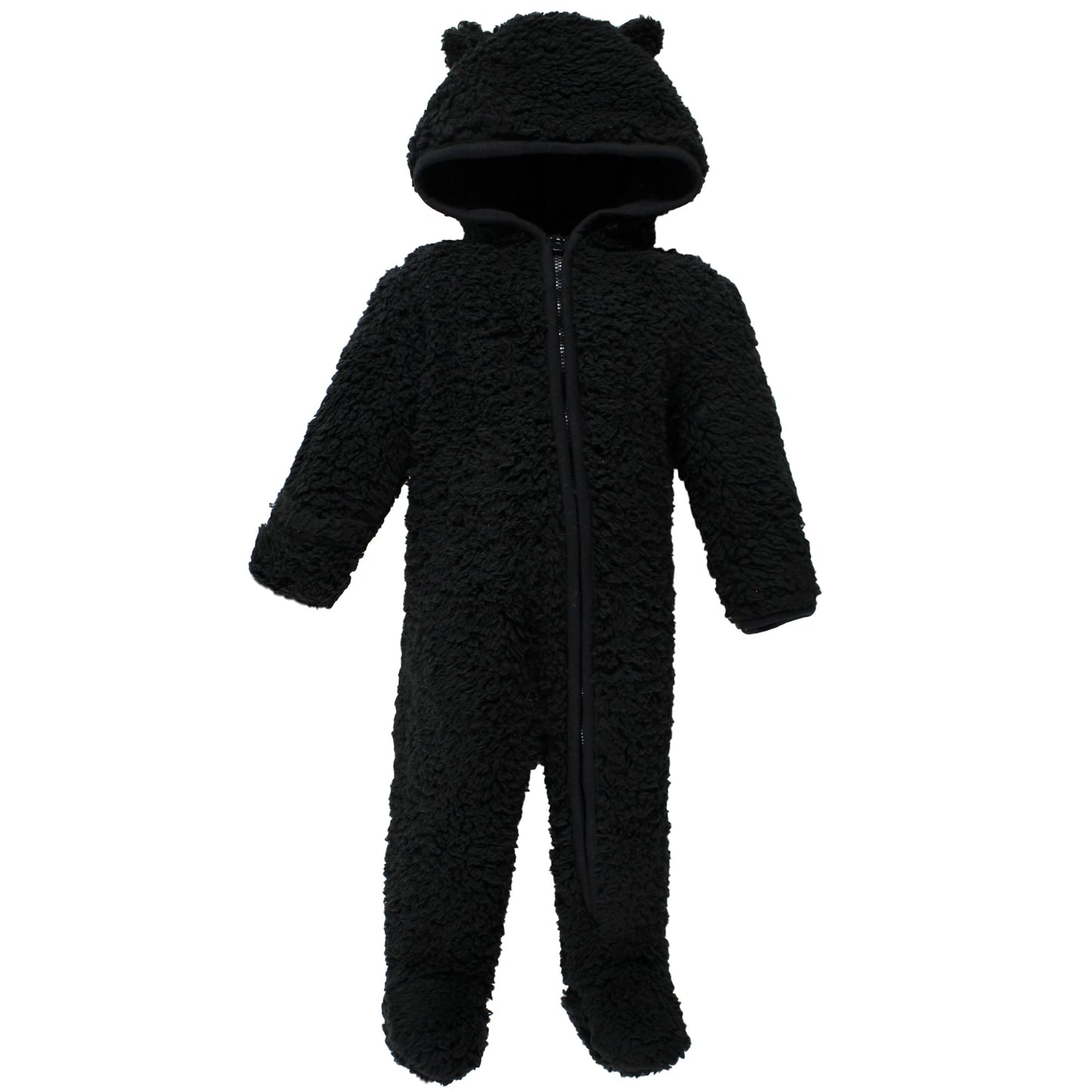 Hudson Baby Unisex Baby Fleece Sleep And Play, Black, 0-3 Months