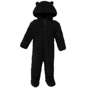 Hudson Baby Unisex Baby Fleece Sleep And Play, Black, 6-9 Months