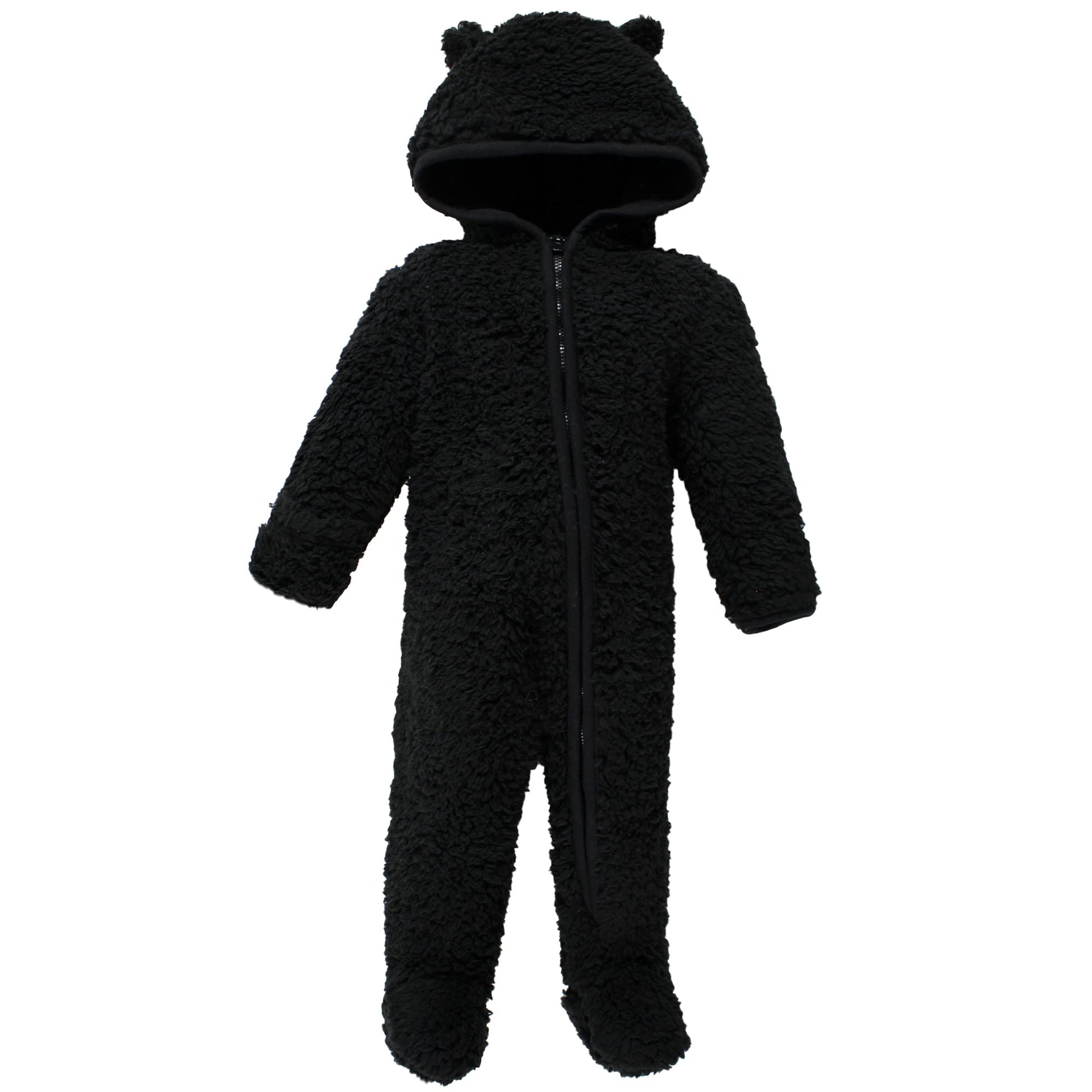 Hudson Baby Unisex Baby Fleece Sleep And Play, Black, 3-6 Months