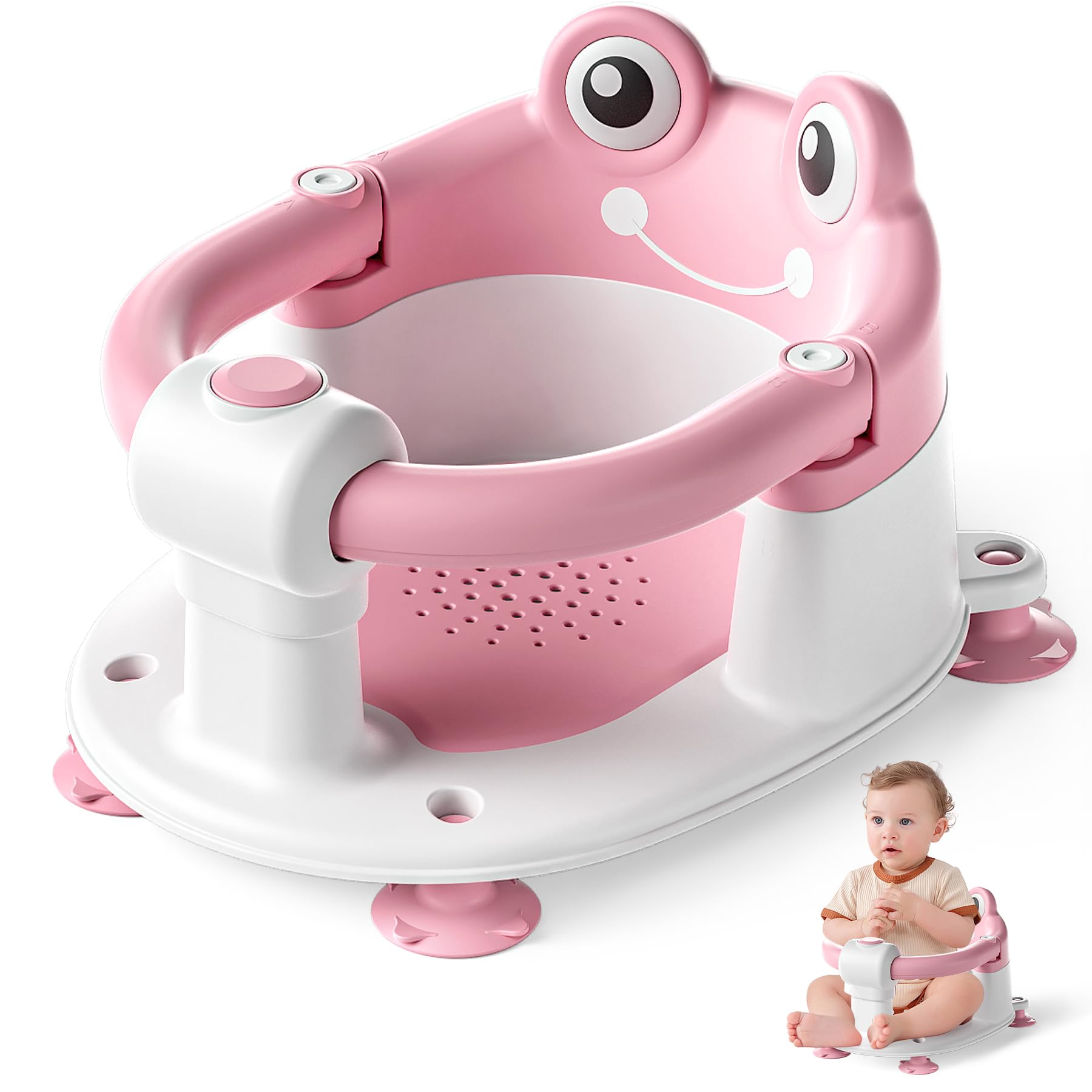Baby Bath Seat for Babies 6 Months & up Non-Slip Toddler Bath Seats for Sitting Up Infant Bathtub Chair with Suction Cups and So