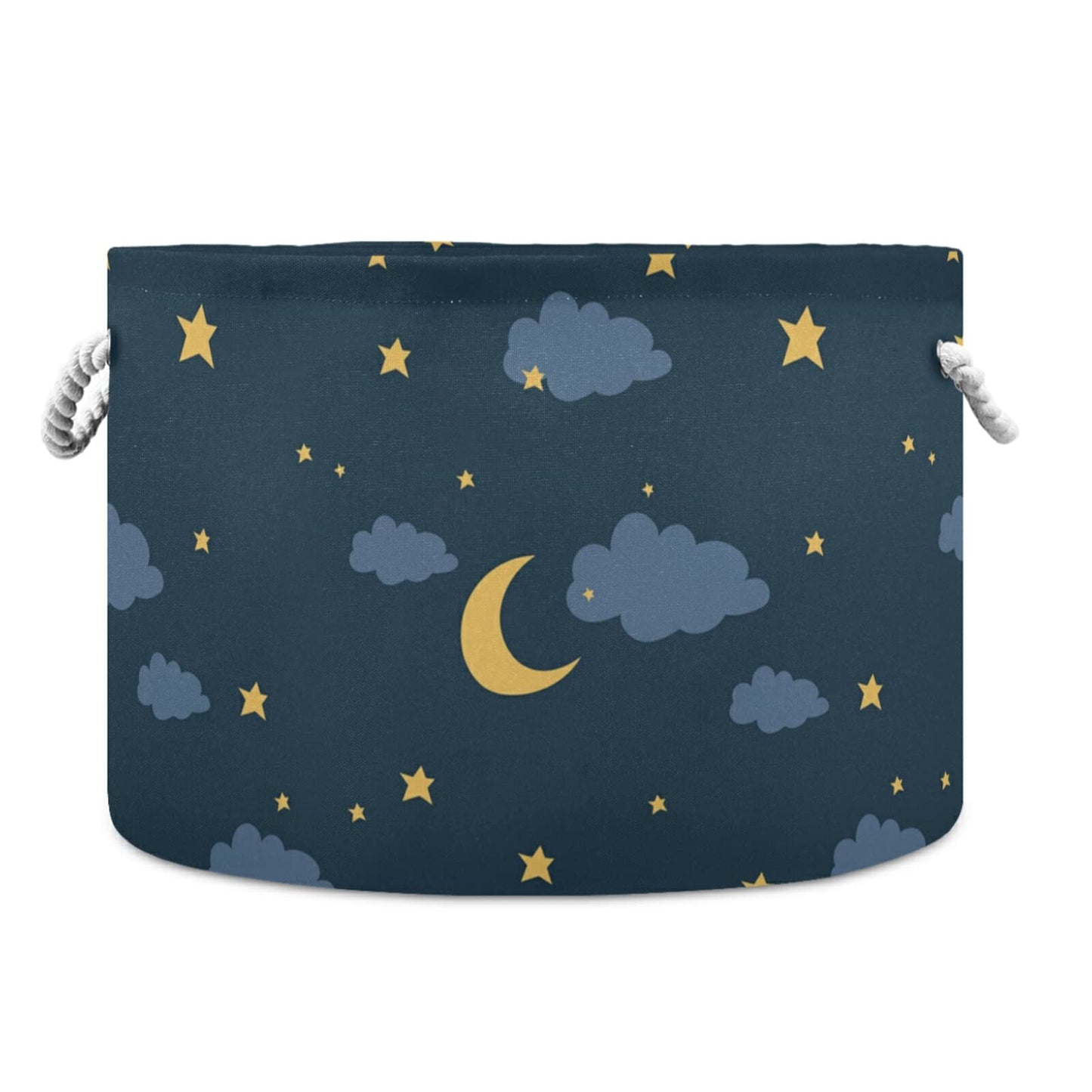 Alaza Night Sky With Moon Stars And Cloud Storage Basket Gift Baskets Large Collapsible Laundry Hamper With Handle, 20X20X14 In,