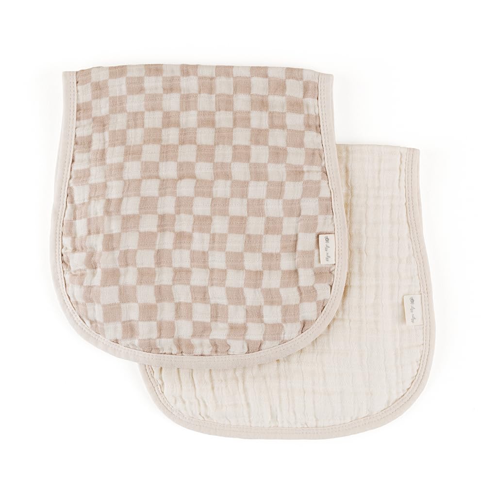 Itzy Ritzy Set of 2 Baby Burp Cloths - Ultra-Soft Absorbent Burping Cloths for Babies - Made of 100% Cotton Muslin & Generously 