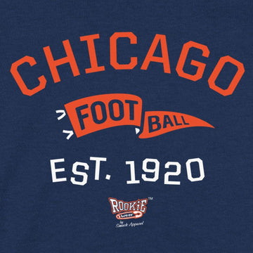 Retro Pennant Baby Apparel For Chicago Football Fans (Nb-7T) (Navy Onesie, 18 Months)