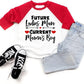 Future Ladies Man Current Mama'S Boy Raglan T-Shirt Toddler Boy Valentine'S Day 3/4 Sleeve Top Spring Cotton Outfit (1-2T, Red)