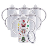 Okba 6 Pack 12 Oz Sublimation White Blank Straight Sippy Cup