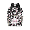 Workvalor Leopard Print Personalized Diaper Bag with Custom Name - Custom Baby Tote Backpack for Mom, Unique Gift for New Parent