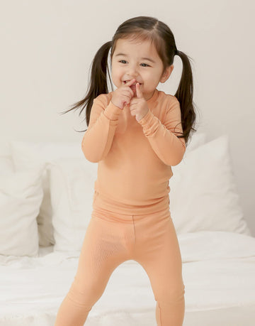 Vaenait Kids Toddler Long Sleeve Sleepwear Pajamas 2Pcs Set Modal Milkorange Xs