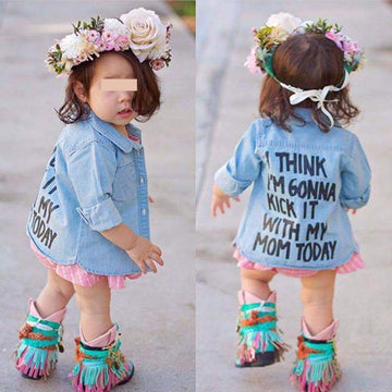 Toddler Long Sleeve Shirt Baby Boy Girl Plaid Top For Toddler Spring Winter Coat For Kid (Black Letters, 4-5 T)