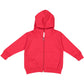 Rabbit Skins Toddler Full-Zip Fleece Hooded Sweatshirt, Red, 2T, Small