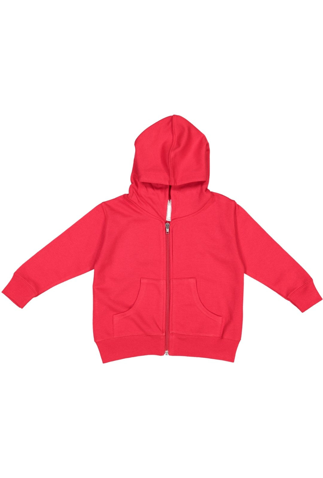 Rabbit Skins Toddler Full-Zip Fleece Hooded Sweatshirt, Red, 2T, Small