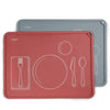 Chamos Montessori Placemat For Toddlers - Kids Silicone Mats For Dining Table - Set Of 2 - Table Setting Learning (Rose And Grey