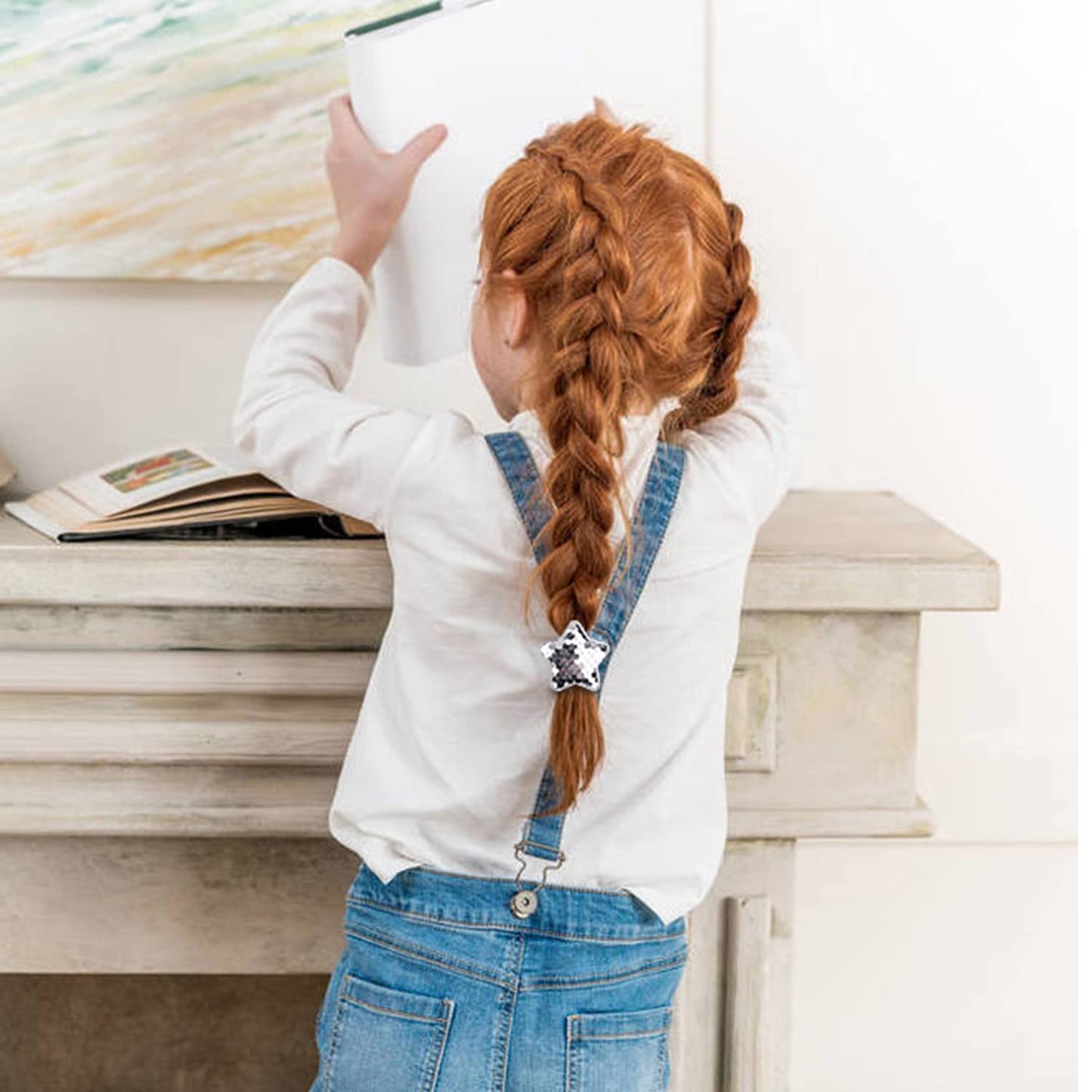 Insowni 30 Pack/15 Pairs Glitter Sequin Heart Star Hair Ties Scrunchies Elastics Pigtail Ponytail Holders Hair Bows Rubber Bands