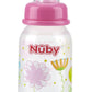 Nuby Printed Non-Drip Bottle, 4 Ounce, 1 Pack Of 1 Bottle, Colors May Vary