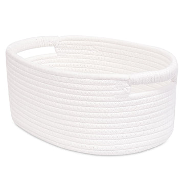 ABenkle Small Woven Basket with Handle, Cute Baskets for Gifts Empty, Decorative Rope Shelf Storage Toy Basket, Nursery Baskets 