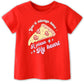 Kids Toddler Baby Girls Boys Valentine'S Day T-Shirt You'Ll Always Have A Pizza In My Heart Votton Top(Red Pizza,4 Years)