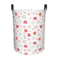 Pevtufa Red Coral And Scallop Seashell Foldable Laundry Basket Organizer,Fabric Clothes Toy Storage Basket Nursery Hamper Storag