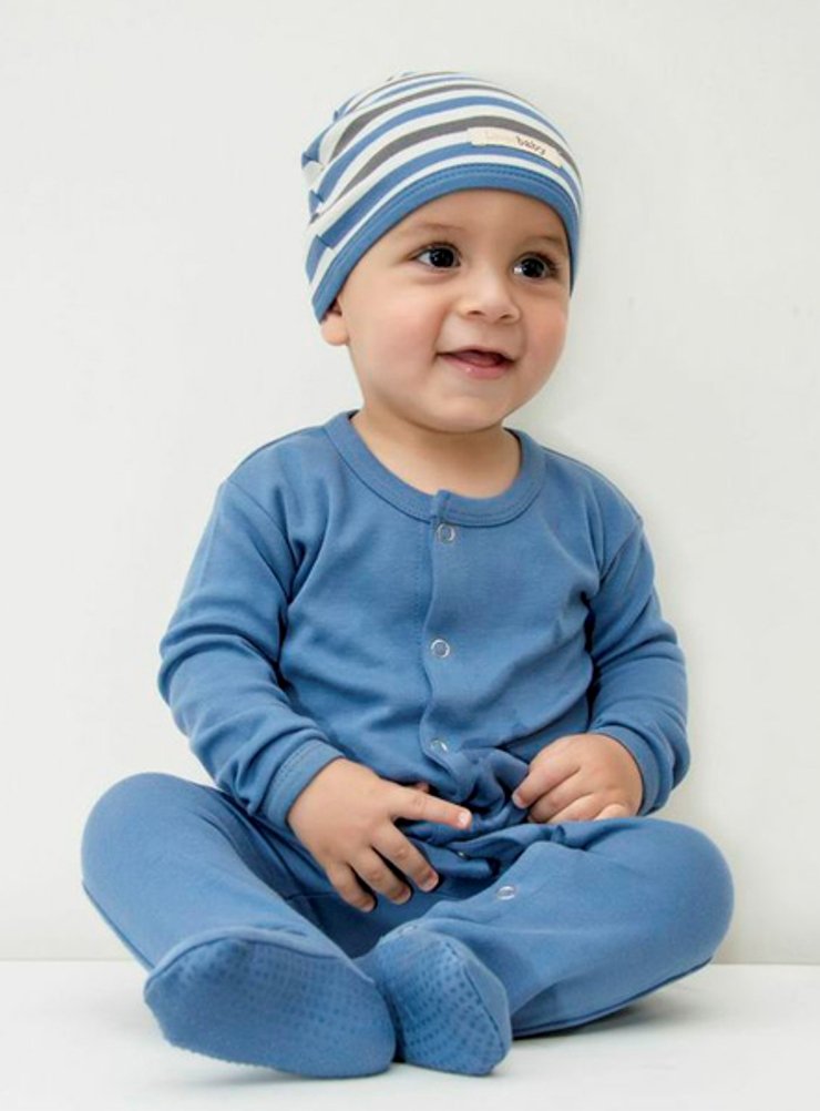 L'Ovedbaby Baby Girls Organic Snap One-Piece Footies, Slate, 3-6 Months Us