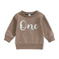 First Birthday Boy Outfit Baby Boy Crewneck Sweatshirt One Year 1St Birthday Outfit Cute Fall Winter Clothes (A-Coffee, 12-18 Mo