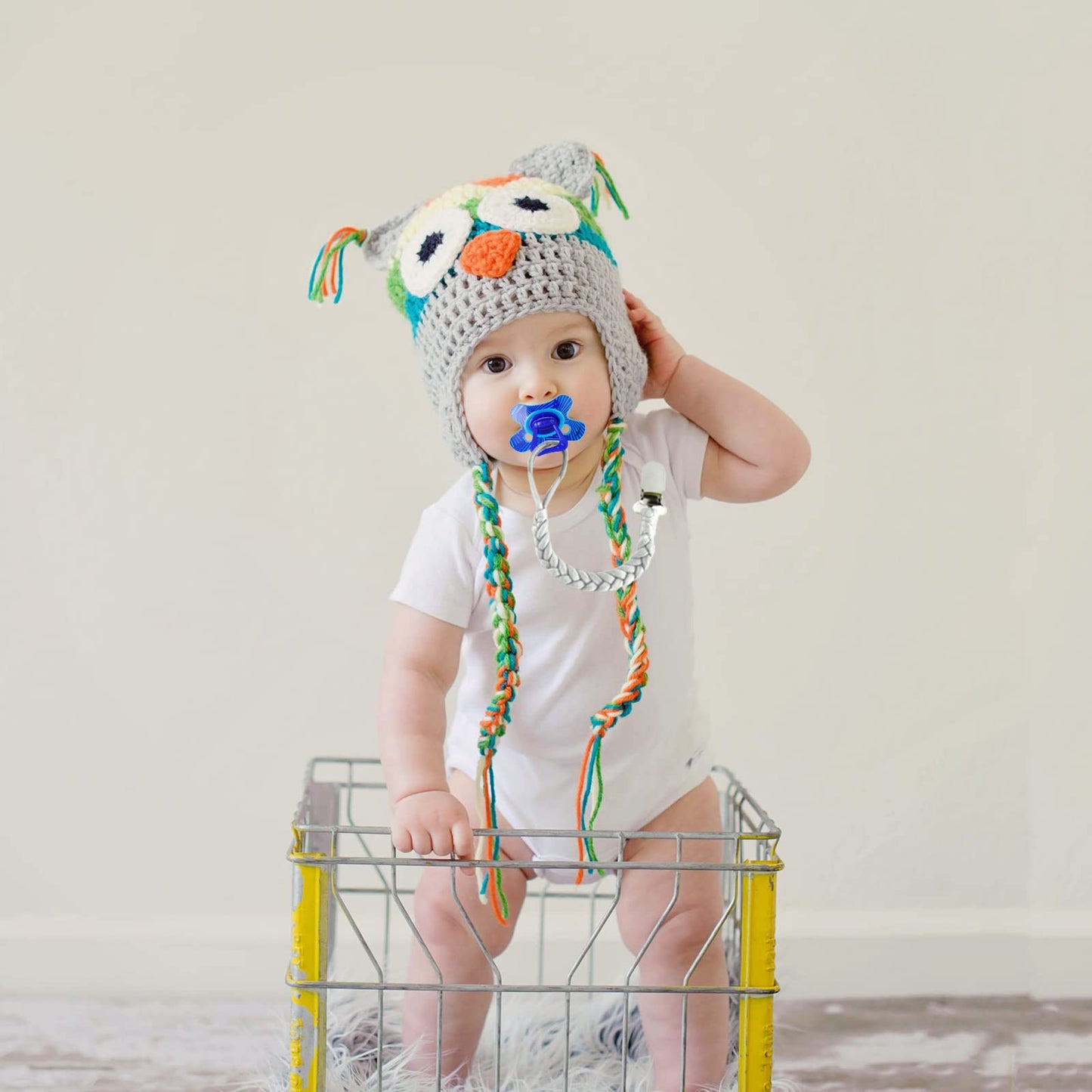 Duludulu 7 Pcs Braided Pacifier Clip, Pacifier Clips For Boys & Baby Girls, Pacifier Holder Clip Binky Clips