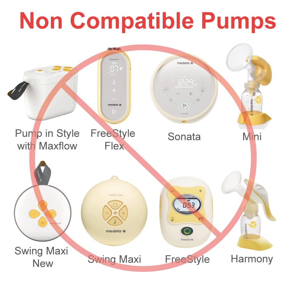 Maymom Myfit Flange Set, Two-Piece Breast Shield (24Mm Medium) Connector Valve Membrane Compatible With Medela Breast Pumps (Pum