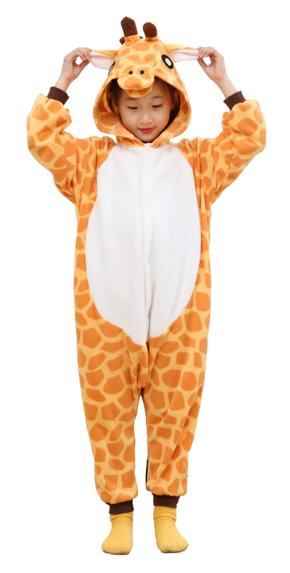 Xinhauli Unisex Kids Giraffe Onesie, Flannel Cosplay Animal Costume Halloween Onesie Pajamas Home Clothing
