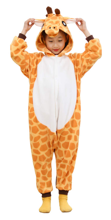 Xinhauli Unisex Kids Giraffe Onesie, Flannel Cosplay Animal Costume Halloween Onesie Pajamas Home Clothing